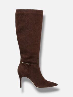 22élevé Women's Brown 85MM Suede Knee-High Boots Shoe Size 38